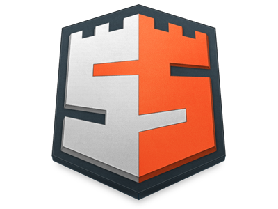 Strongspace Icon 3d icon logo orange steel blue white