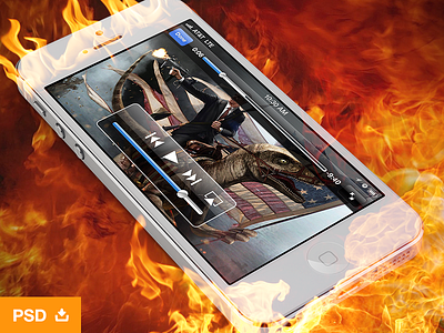 iOS Video Player Controls freebie ios photoshop psd