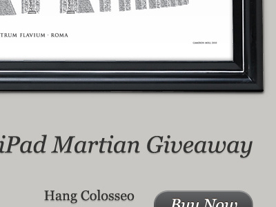 iPad Martian Giveaway beige black colosseo frame