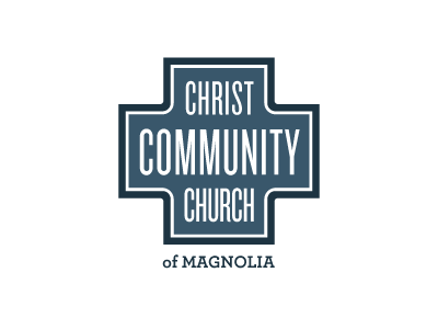 Christ Community Church of Magnolia R2 archer blue branding church cross knockout logo plus
