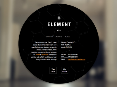 Element atomic branding company design development digital jetsons media queries scifi teaser