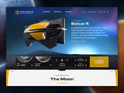 S.P.A.C.E.D future homepage moon space spaced spacedchallenge ui ux visual design web