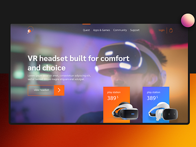 VR headset design illustrator minimal ui ux web website