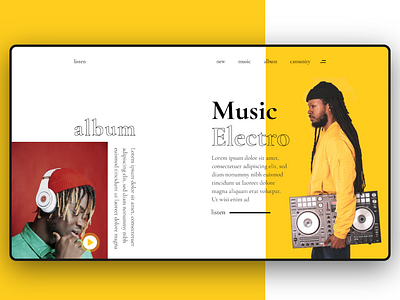 Listen Music design illustrator ui ux web website