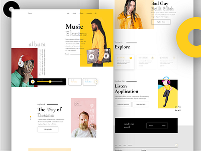 Listen Music design illustrator ui ux web website