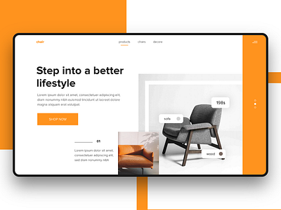 chairs store design illustrator ui ux web website