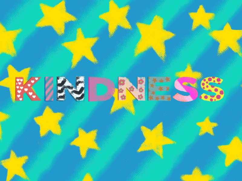 Kindness 2d animation digital art humansxrobots illustration kind kindness positivity word