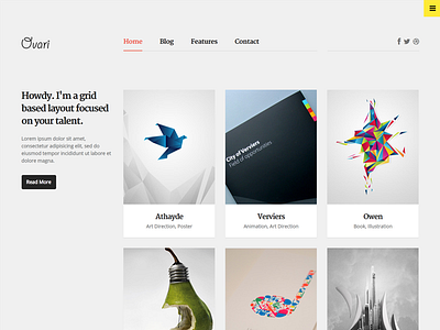 Ovari - Home Page bold clean creative minimal portfolio simple typography