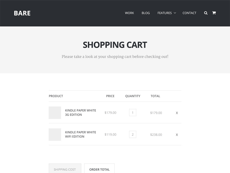 Bare - Shopping Cart