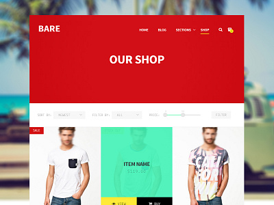 Bare - Shop Index bare clean commerce creative minimal mstrends shop simple typography wordpress