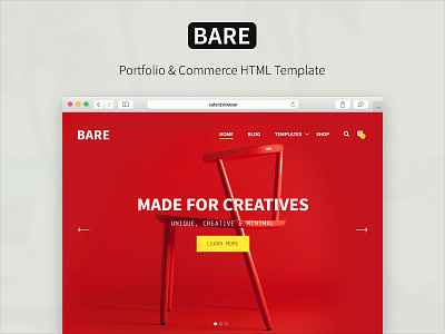 BARE - Portfolio & Agency HTML Template agency blog business foundation minimal modern one page parallax portfolio red retina shop