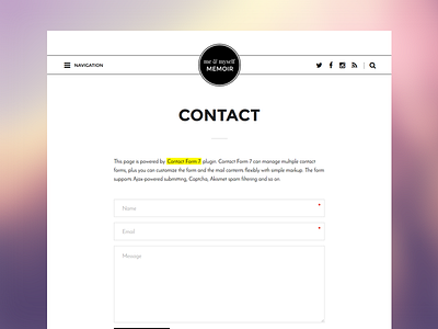 Memoir - Contact Page