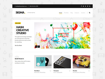 Sigma - Home Page bold clean creative gallery minimal portfolio sigma simple themeshash typography work