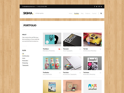 Sigma - Master Portfolio Page bold clean creative gallery minimal portfolio sigma simple themeshash typography work