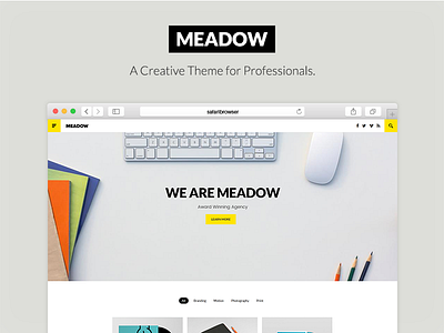 Meadow: Deluxe Portfolio Theme agency blog dark hd journal light minimal modern portfolio responsive simple typography