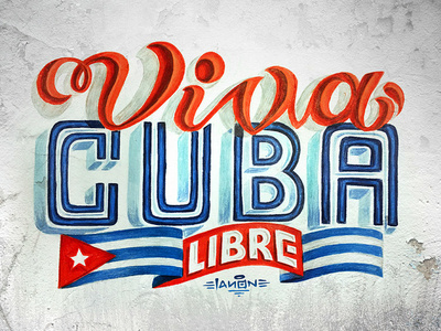 Viva Cuba Libre illustration lettering typography