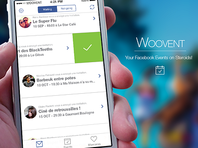 Woovent_Invitations app blue event facebook flat ios ios7 iphone nicolas fallourd ui ux woovent