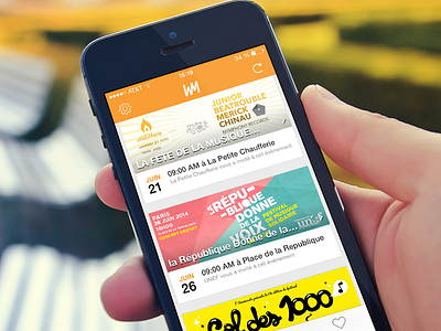 Woovent Events app event facebook flat ios iphone nicolas fallourd ui ux