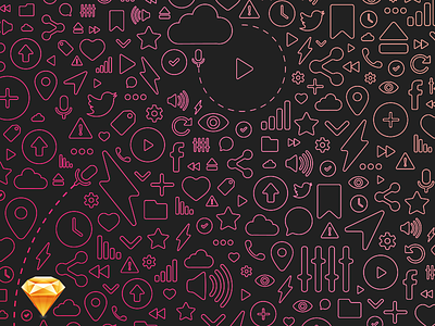 Free Sound Line Icons flat free freebie gift giveaway icon icons line music nicolas fallourd pink sound