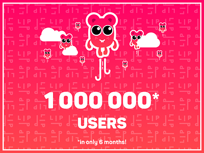 One Million LiPP users ! app chipmunk cloud gradiant lipp million pink ui