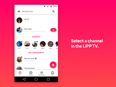 LiPP TV android app channel fun lipp material nicolas fallourd pink tv ui ux video