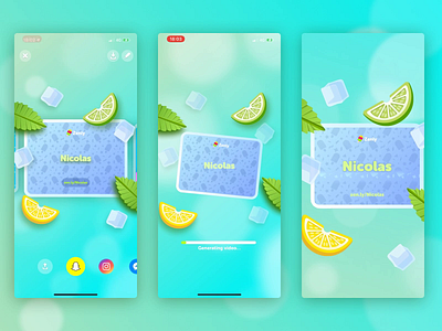 Username Lemonade Card 3d app bokeh card ice lemon localisation summer username virality zenly