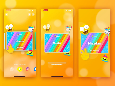 Username Rainbow Card 3d app bokeh card invite localisation rainbow username virality zenly