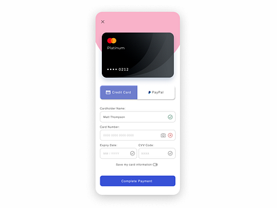 DailyUI: #002 Credit Card Checkout