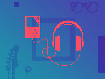 Music icons earphones guitar icon icons ipod music sunglasses