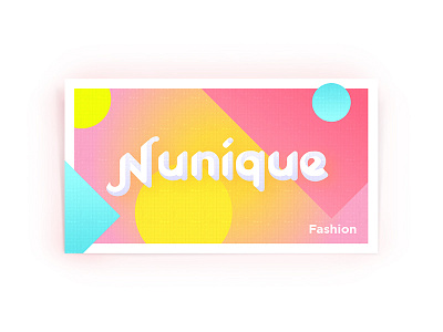 Nunique identity colourful logo visit card