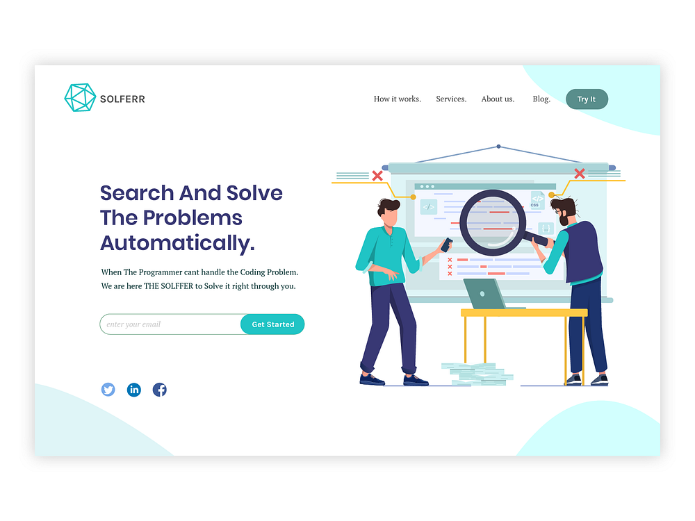 Solving Coding Problem Illustration by Taufik Wicaksono for POW on Dribbble