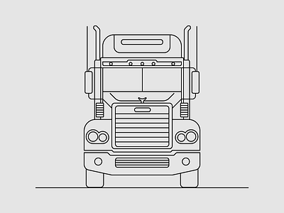 semi truck front view drawing