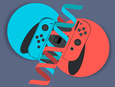 S W I T C H blue colors gamer gaming illustration move nintendo nintendoswitch red