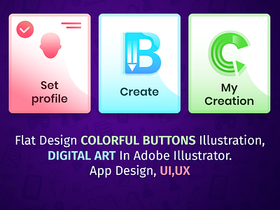 Business card App UI Buttons Design app app ui design businesscard button design buttons illustration
