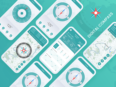 Digital Compass app design app ui compass ui