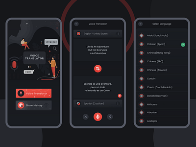 Translator Mobile App app ui fancy font ui