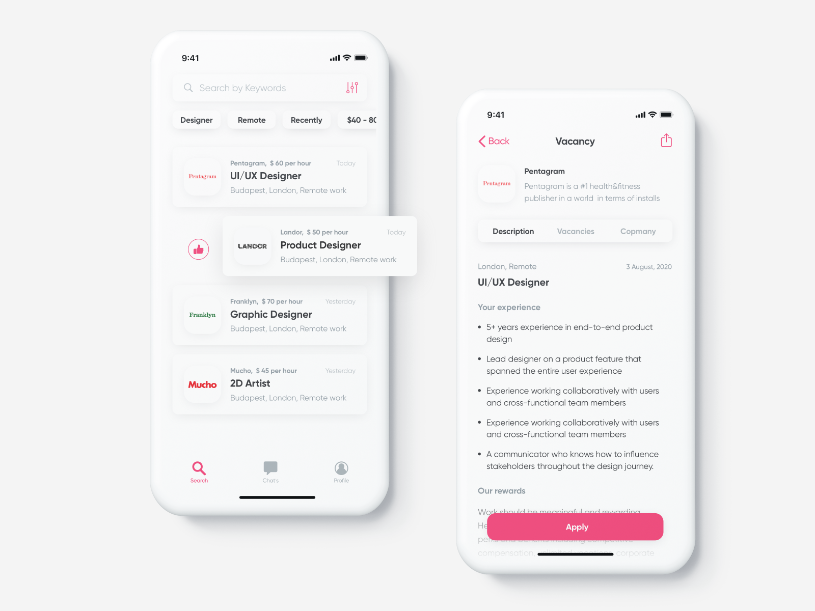 Job App by Artem for LANARS on Dribbble