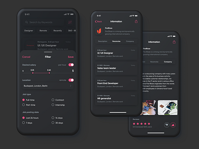 Job App (Dark mode)