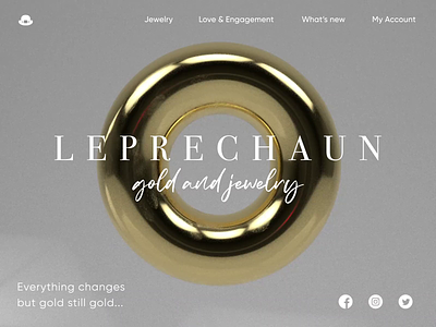 Landing page for gold jewelry website after effect animation c4d design studio ecommerce gold graphic design hero section interaction interface jewelry landing page minimalism product page ui ux web web animation web page design website