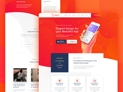 AppKitti : Landing Page app branding colorful design landing page minimalist typography ui uidesign ux web