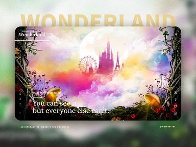 Wonderland : An Interactive Website For Dreamers app branding colorful design homepage illustration landing page ui uidesign web