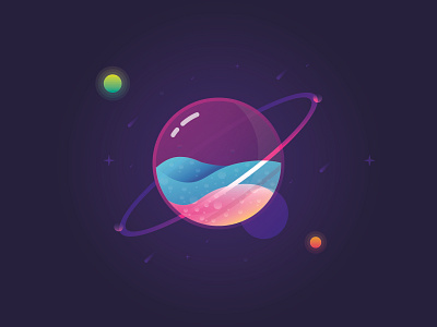 Glass Planet illustration vector