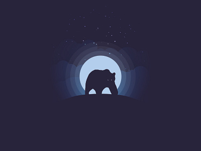 Night Bear animals illustration night vector