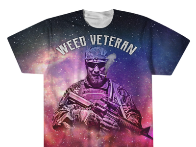 Weed Veteran t shirt design for Printify