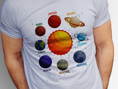 Planets of The Solar System T-Shirt hasan ahmed illustration t shirt art t shirt design tshirt design typography