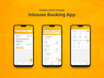Inhouse mobile booking app design app booking design flat inhouse interaction design minimal mobile mockup modern temple ui user experience user interface ux