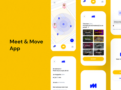 Meet & Move App app design logo ui ux web