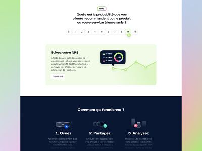 Net promotion Score branding gradient minimalist nps ui website