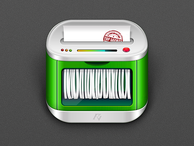 Shredder Icon aluminum green icon ios paper shredder ui