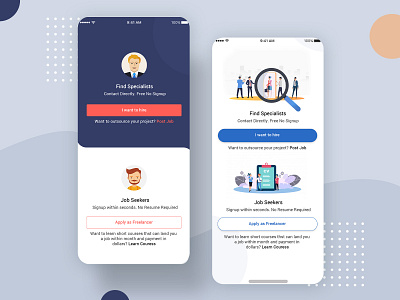 Freelancer App Ui Design PSD